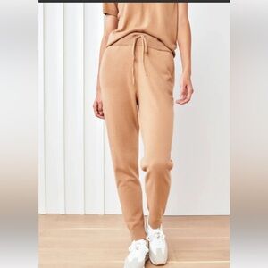 Quince Camel 100% Cashmere Jogger Pants Sz S